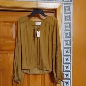 Anthropologie Moss Color Blouse Size Xl